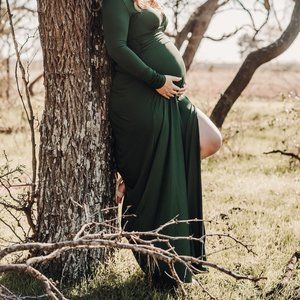 Dark Green Maternity Dress